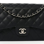 Caviar Quilted Jumbo Double Flap Black