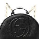 Pebbled Calfskin Soho Chain Backpack Black