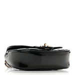 Patent Calfskin Quilted Mini Clutch Black
