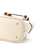 Textured Dollar Calfskin Mini Diana Dome Tote Bag White