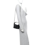 Caviar Quilted Hobo Clutch With Chain  Black