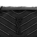 Calfskin Matelasse Monogram Microstud Medium Niki Chain Satchel Black