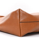 Grained Calfskin Large Spin Tote Clay Brown