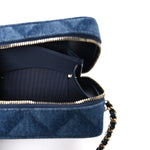 Printed Denim CC Camera Case Blue
