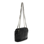 Lambskin Quilted Shoulder Bag Black