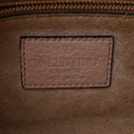 Pebbled Calfskin Medium Rockstud Top Handle Shoulder Bag Poudre