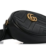 Calfskin Matelasse GG Marmont Belt Bag 85 34 Black