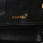 Patent Quilted Small Diana Flap Black