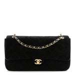 Suede Calfskin Small Souplissimo Maxi Flap Black