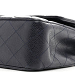 Caviar Quilted Medium Double Flap Navy