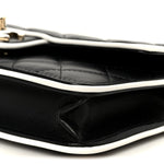 Lambskin Quilted Resin CC Mini Flap Bag Black White