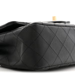 Lambskin Quilted Mini Rectangular Flap Black