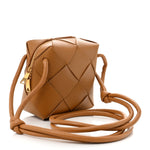 Lambskin Maxi Intrecciato Mini Cassette Camera Bag Acorn