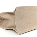 Linen Calfskin Small Rive Gauche Tote Greggio Natural