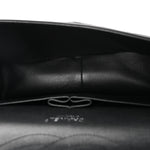 Patent Quilted Jumbo Double Flap Black