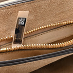 Suede Calfskin Small Faye Top Handle Bag Motty Grey