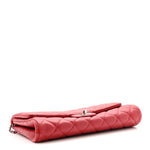 Lambskin Quilted Clutch With Chain Flap Red