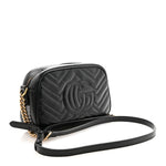 Calfskin Matelasse Small GG Marmont Chain Shoulder Bag Black