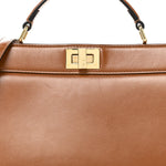 Vitello King Luxor Shiny Nappa Medium Peekaboo I SEE U East West Satchel Brandy Light Rose