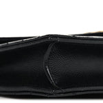 Grain De Poudre Matelasse Chevron Monogram Envelope Chain Wallet Black