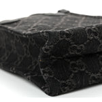 Denim Cuoio Harness GG Monogram Mini Ophidia Tote Bag Black Medium Grey