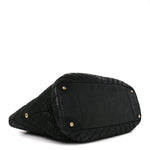 Calfskin Chevron Quilted Surpique Tote Black