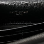 Grain De Poudre Matelasse Chevron Monogram Monochrome Envelope Chain Wallet Black