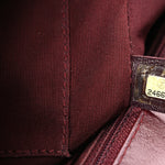 Calfskin Chevron Quilted Top Handle Flap Red