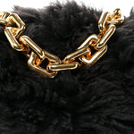 Shearling Lambskin The Pouch Chain Black