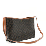 Triomphe Canvas Calfskin Shopper Tote Tan