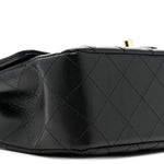 Lambskin Quilted Mini Rectangular Flap Black