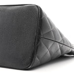 Caviar Quilted Medallion Tote Black