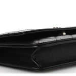 Caviar Quilted Crystal Star Wallet On Chain Black