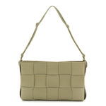 Calfskin Maxi Intrecciato Cassette Pouch On Strap Travertine