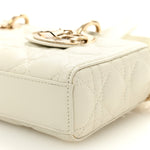 Lambskin Cannage Small Lady D-Joy Latte