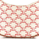 Canvas Calfskin Ava Triomphe Shoulder Bag Red
