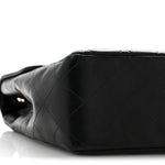 Lambskin Quilted XL Jumbo Single Flap Black