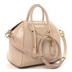 Box Calfskin Mini Lock Antigona Shoulder Bag Natural Beige