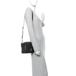 Calfskin Matelasse Monogram Lou Camera Bag Black
