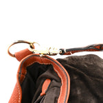 Soft Spongy Calfskin Daria Satchel Burnt Orange