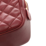 Calfskin Quilted CC Small Vanity Case Dark Red