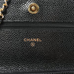Caviar Quilted Wallet on Chain WOC Black