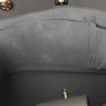 Calfskin Chevron Quilted Statement Shopping Tote Grey
