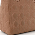 Ultra Matte Calfskin Cannage Medium Lady Dior Beige