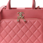 Caviar Quilted Small Business Affinity Shopping Bag Pink