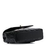 Caviar Quilted Coco Handle Clutch With Chain Black