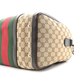 Monogram Selleria Calfskin Vintage Web Medium Boston Dark Brown