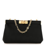 Satin Small Marlene Chain Clutch Black