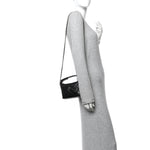 Caviar Quilted Hobo Clutch With Chain  Black