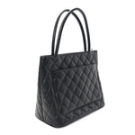 Caviar Quilted Medallion Tote Black